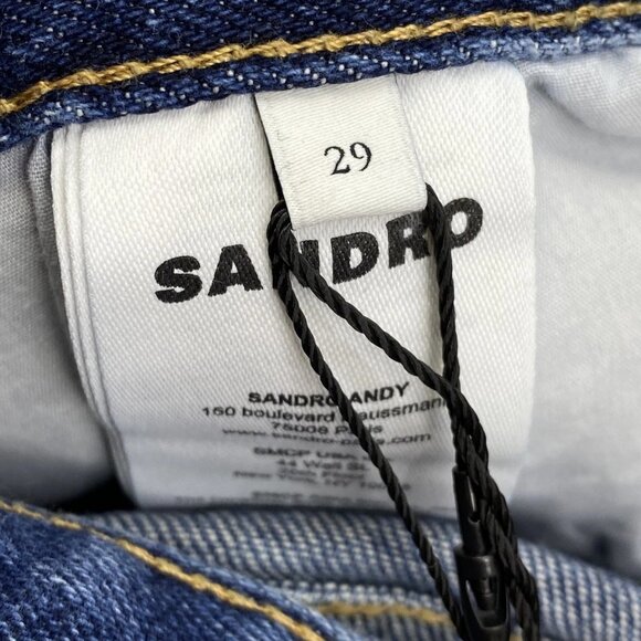 Sandro Men's Jeans Blue Vintage Size 29 Slim Cut Cotton Blend Washed Denim - Picture 5 of 12